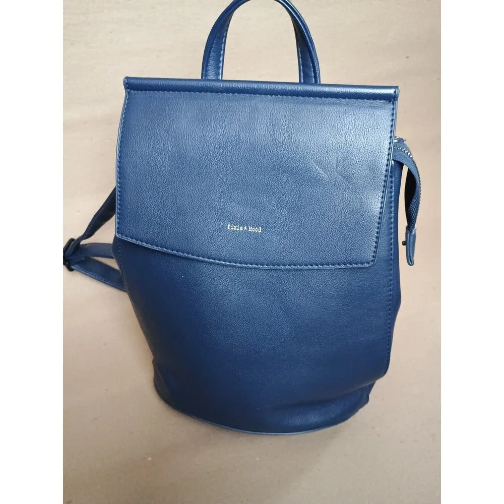 Pixie Mood Mini Convertible Kim Backpack Vegan Leather - Blue Purse